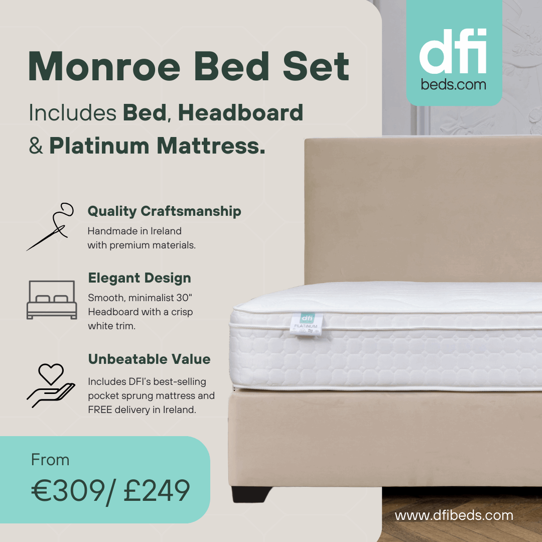 DFI Monroe Bed Set with Platinum Mattress