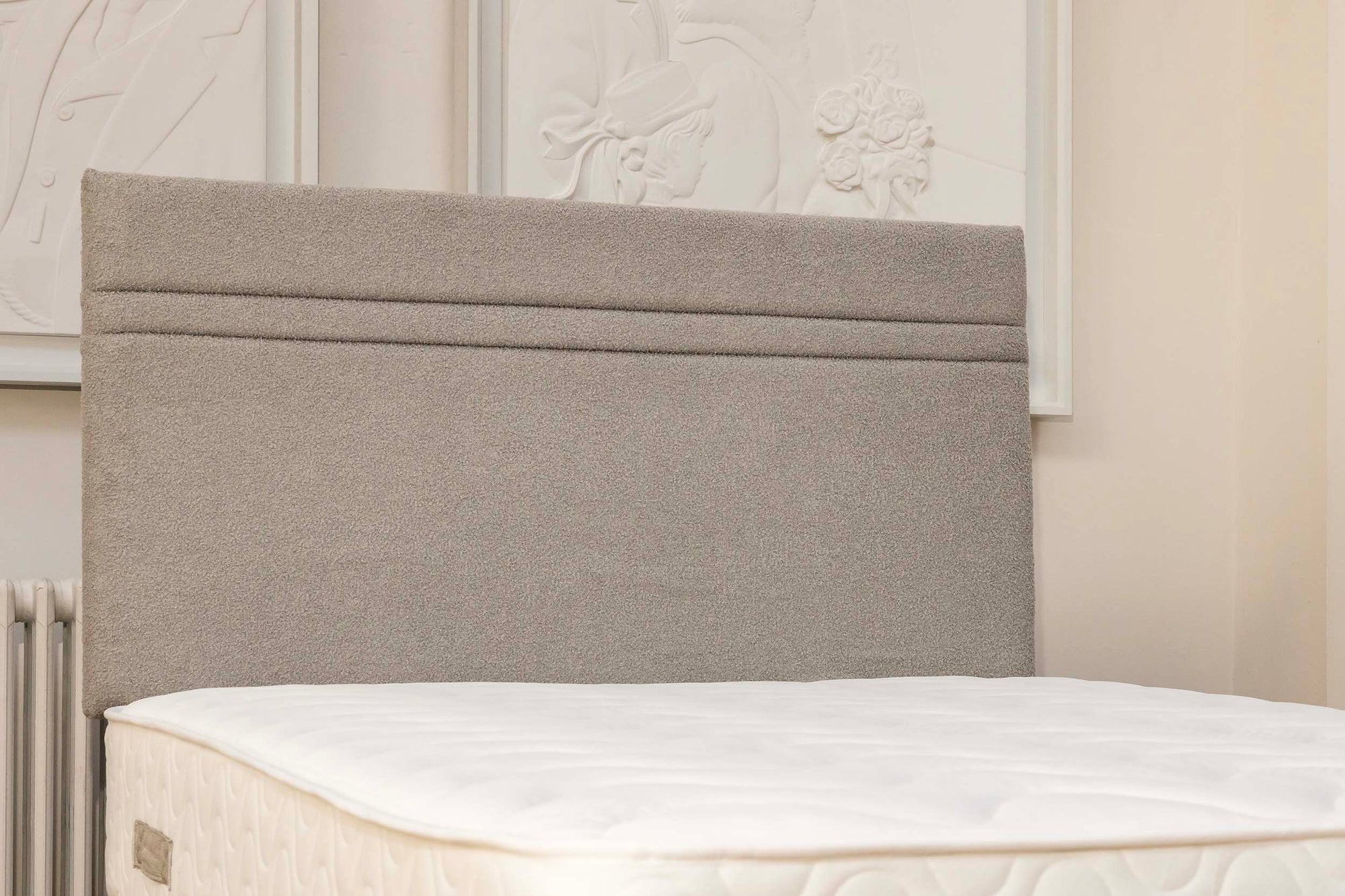 Boucle Dreamscape Divan Bed Set - Including Mattress, Bed and Headboard