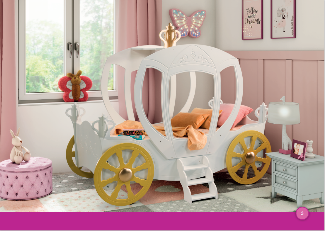 Metal princess top carriage bed