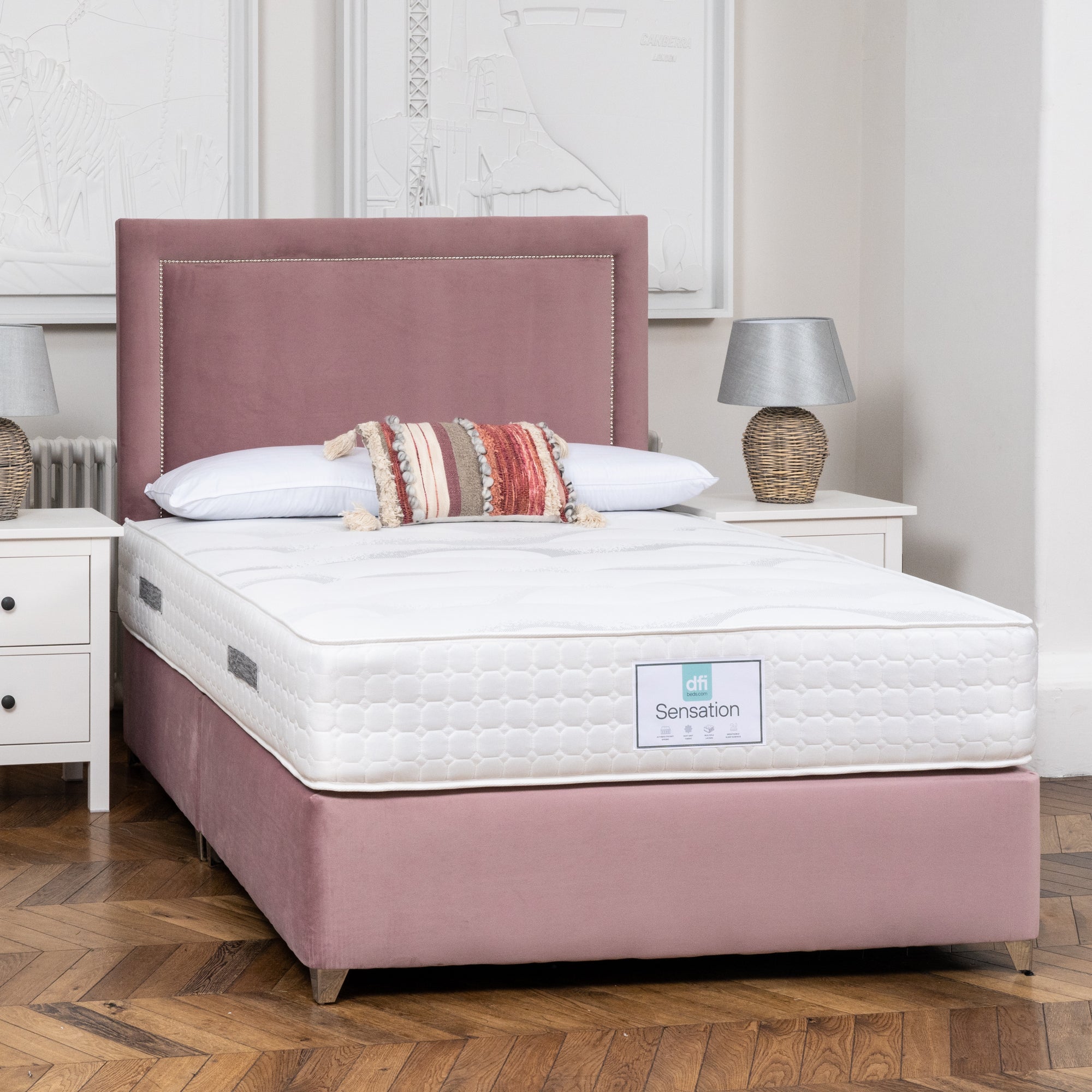 DFI's Pink Edition Divan Bed Set with Mattress Option