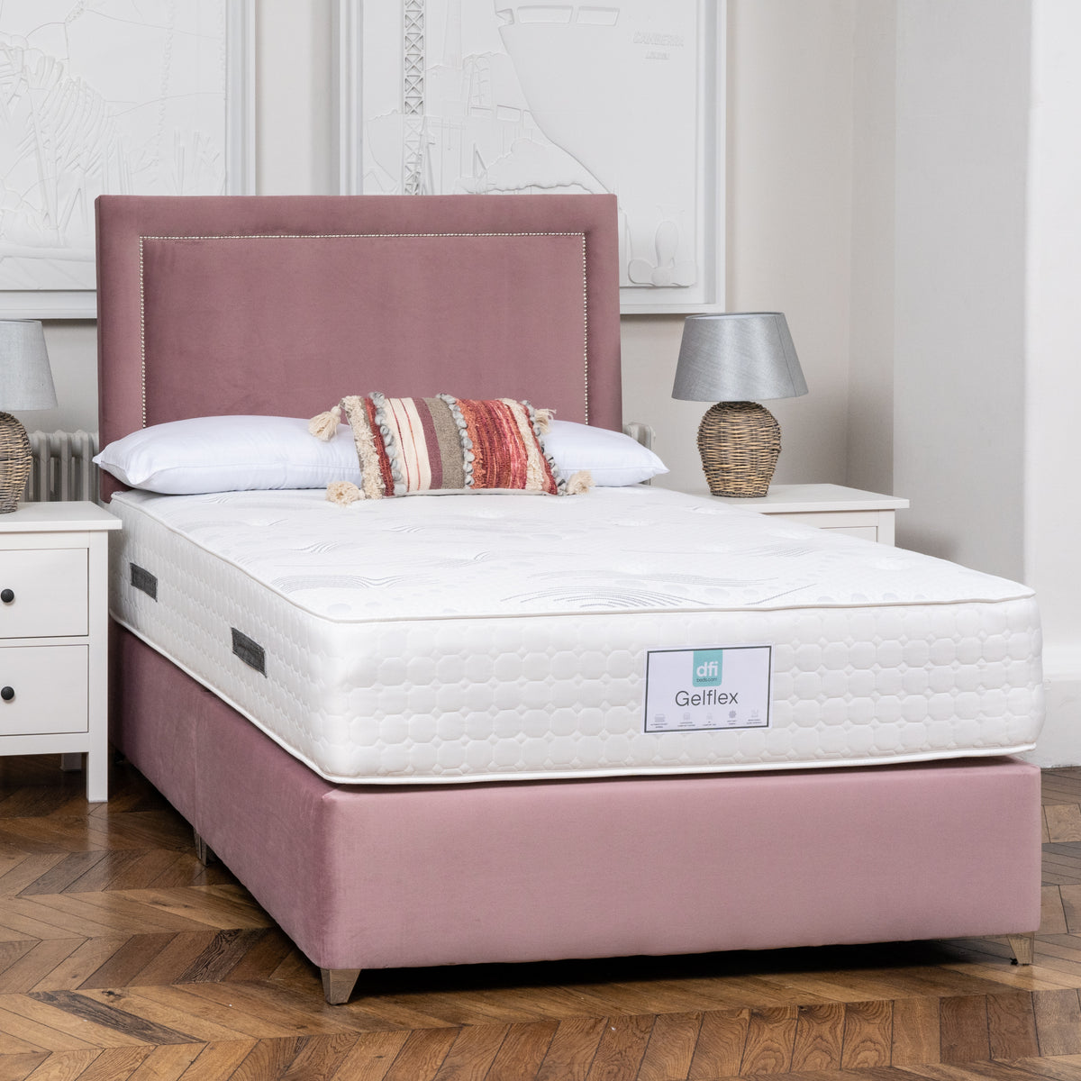 DFI's Pink Edition Divan Bed Set with Mattress Option