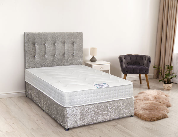Single velvet shop divan bed