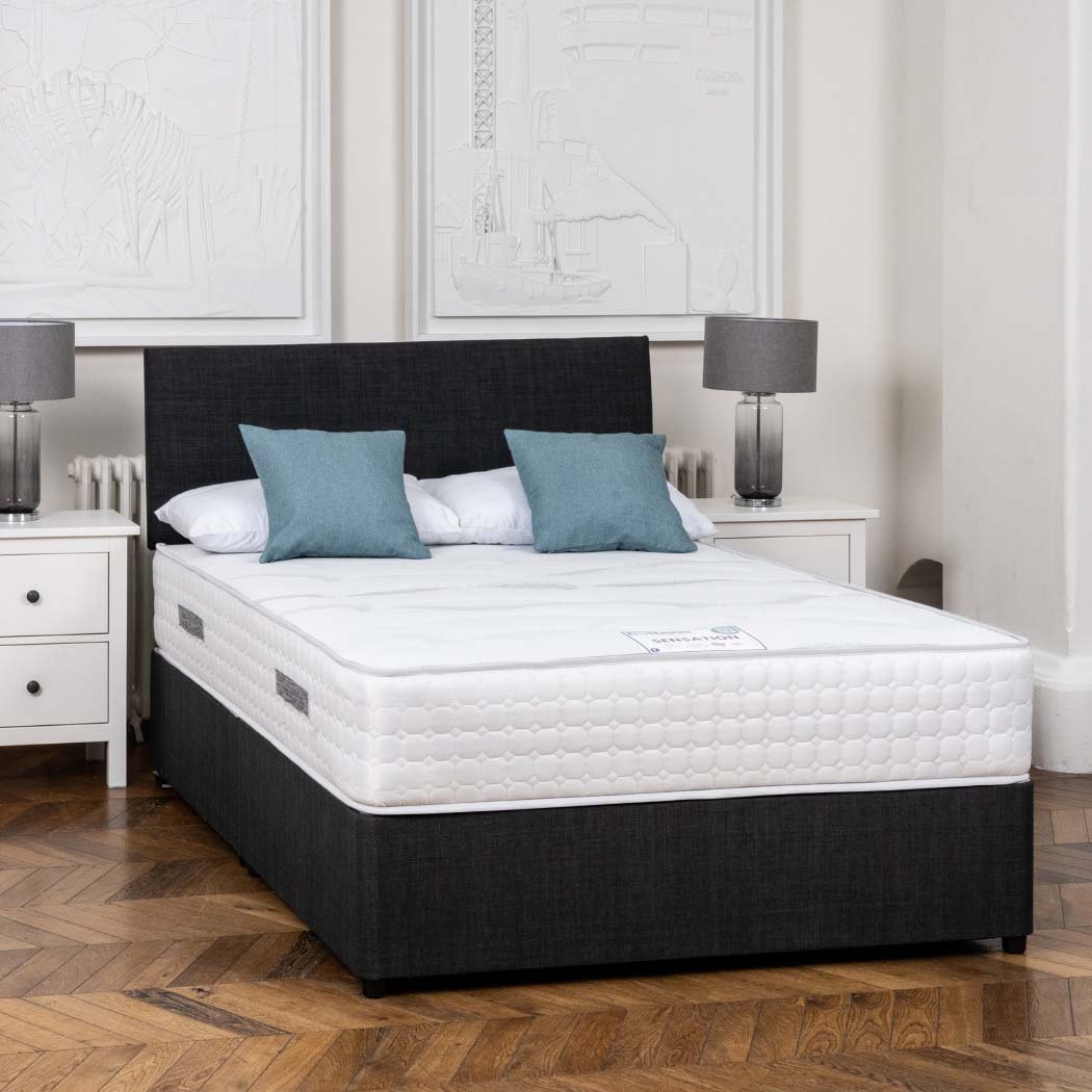 DFI Black Charcoal Edition Divan  Set With Mattress Option